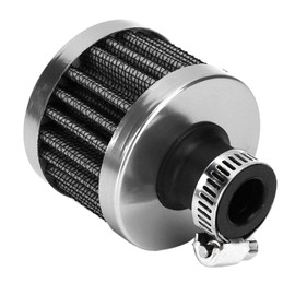 Air Filter, 13 mm / 0.5 inch Mini Air Intake Filter Vent Crankcase Ventilation Universal Car Accessories (Silver)