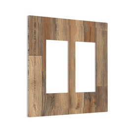 Nijuodnijir Decorative Outlet Covers Retro Rustic Brown Wood Grain 2 Gang Double Gfci Rocker Electrical Wall Panels Light Switch Cover Plate For Farmhouse Cabin Decor