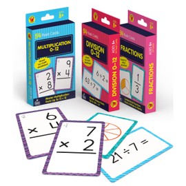 Carson Dellosa Education Division, Fractions, and Multiplication Flash Cards, 3 Sets of Flashcards, Math Games for Kids 8-12, 3rd Grade Mathematics Practice and Up
