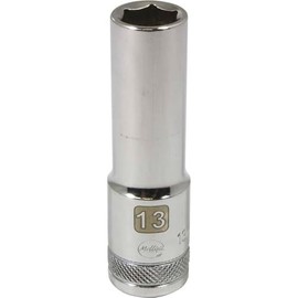Tools 1/2" Drive 6 Point Metric, 13mm Deep Length, Chrome Socket, Mfr: D016213-A