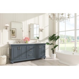 Keonjinn 24 x 36 Inch Pivot Mirror Bathroom, Brushed Nickel Tilt Mirror Bathroom for Wall, Beveled Pivot Rectangle Mirrors for Over Sink, Farmhouse Metal Framed Vanity Mirrors, Horizontal/Vertical