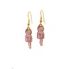 Kit Cat Klock Earrings (Pink & Gold Hook)