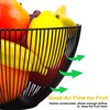 Wire Fruit Basket Black Fruit Bowl for Kitchen Counter Wave