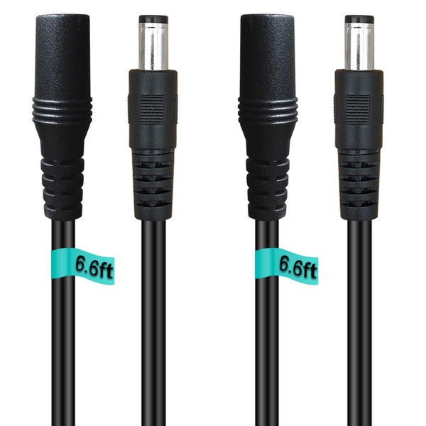 SIOCEN【2-Pack】6ft DC Extension Cord 5.5mm x 2.1mm Male to Female
