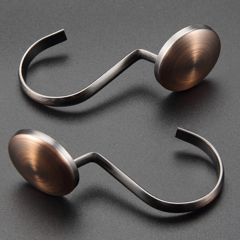 Bronze Shower Curtain Hooks, Rustproof Shower Hooks for Shower Curtain