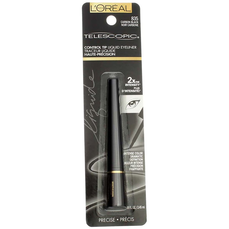 L'Oréal Paris Telescopic Precision Liquid Eyeliner, Carbon Black (Pack of