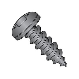 Steel Sheet Metal Screw, Black Oxide Finish, Pan Head, Star Drive, Type AB, #8-18 Thread Size, 3/4" Length (Pack of 100)