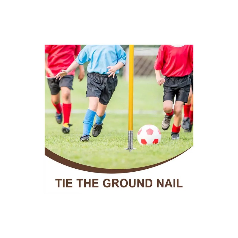 3pcs Spring Ground Nail Football Flagpole Holder Soccer