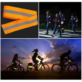 Reflective Clothing Tape Fluorescent Tape Orange 2" x 32" for Clothing Safety Fabric Webbing Trim Strip