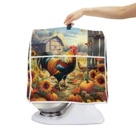 YUVAMAGIMO Rooster Sunflower Stand Mixer Cover Comfortable Food Processor Dust Cover Dust Fingerprint Resistant Storage Bag for 6 qt and All 8 qt Mixer Kitchen Accessories Decor