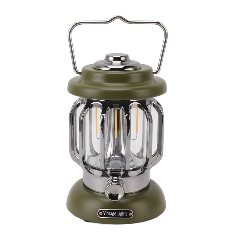 Retro Camping Light Rechargeable Warm Light Vintage Lamp Hanging Tent