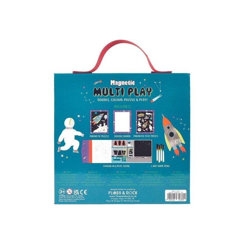20 Pc Space Playset- Magnetic Puzzle, Doodle Board, Magnetic Pieces