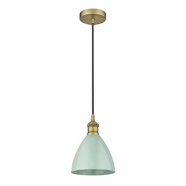 Innovations Lighting Plymouth Dome - 1 Light Cord Hung Mini Pendant in Industrial Style-11.25 Inches Tall and 7.5 Inches Wide-Brushed Brass F