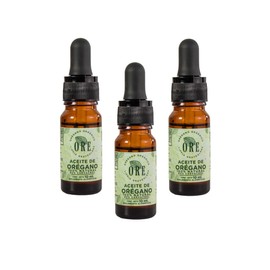 ORE Aceite de Orégano Orgánico, 80% Carvacrol, 100% Natural, Gotas, 10 ml, Paquete de 3