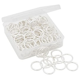 Auvoau 100Pcs Open Jump Rings 20mm Silver Jewelry Connectors for Jewelry Findings Making Supplies,Bracelets,Keychain,Necklace,Anklets,Arts and Crafts (Silver)