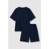 JAJU [JAJU] Men's Seersucker V-neck 5/10 sleeve Pajama Set_Navy