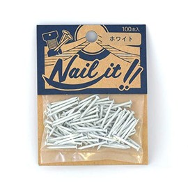 Wakaisangyou Nail it String Art Nail Bag White Nail Size Length: 0.7 inches (19 mm) Thickness: #17 (Approx. Φ1.47 mm) 100 Pieces NF10010
