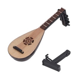 Lute Model Ornaments Simulation Pipa Chinese Guitar Stringed Instrument Decor Miniature Musical Instruments for Dollhouse
