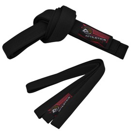 Athletics Gear AG Martial Arts Karate Belt, 100% Cotton with Multiple Stitching Belts for BJJ, Judo, Taekwondo and Karate (Black, 240)