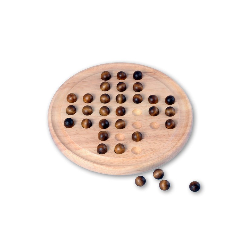 Engelhart - Hübsches Solitärspiel Englisch, 33 Löcher, Holz 23 cm