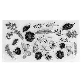Sello de silicona, sello transparente, flores, hojas, mariposa, moldes de plantilla, herramientas para manualidades, álbum de recortes, álbum de fotos, decoración de tarjetas