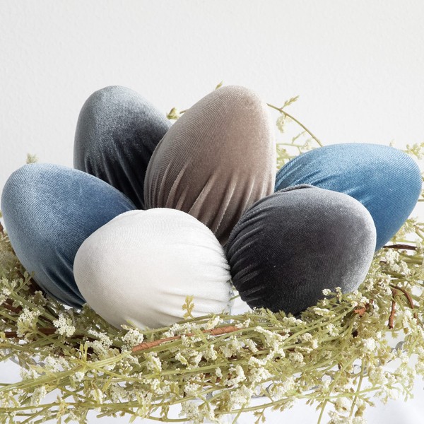 Velvet Eggs, Tiered Tray Decorations, Kitchen Decor, Spring Decorations, Farmhouse