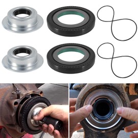 Front Axle Knuckle Vacuum Seals & Tube Dust Seals Kit & Hub O-Rings Fits for Ford Super Duty 2005-2019 F250 F350 F450 F550 With Dana Super 60, Replacement for part #2017426, 2014835, 54983