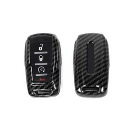 RT-TCZ Funda para llavero, funda de protección, accesorios para Dodge RAM 2018-2022, grano de fibra de carbono