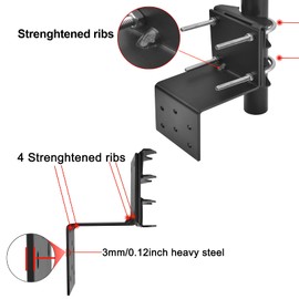 Antenna Mount Outdoor Antenna Pole Mast Mount Bracket- Heavy Duty Steel with U-Bracket Assembly + 6 Screws
