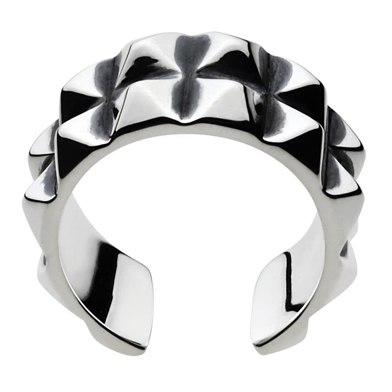 Cenote e0184 Double Studded Ear Cuff [925 Silver Accessories], Silver,