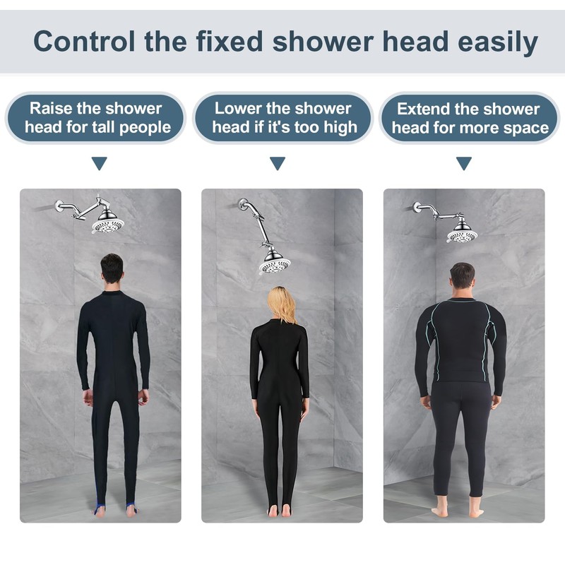 BRIGHT SHOWERS Brass Shower Arm Extender for Rain and Handheld