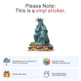 Anti Trump Weeping Statue of Liberty Sticker, Waterproof Vinyl Car Bumper Sticker, Laptop, Water Bottle, Bookcase, Phone Cases, Wall and Window, Size, 6'' Longer Side