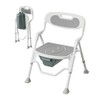 Foldable Shower Chair with Commode for Seniors, 400 lb, Gray