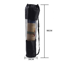 JEOPKO Large Yoga Pilates Mat Bag, 30cmx90cmyoga mat Bag, Portable Oxford Cloth Yoga Mat Mesh Bag Yoga Mat Storage Bags, Black Yoga Bag Fit Most Mat Size, Extra Wide, Adjustable Strap, Easy Access.