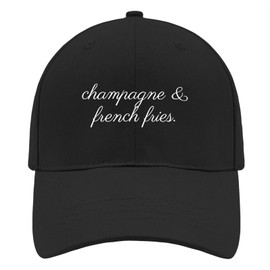 Champagne and French Fries Hat for Womens Baseball Cap Stylish Washed Ball Caps Quick Dry
