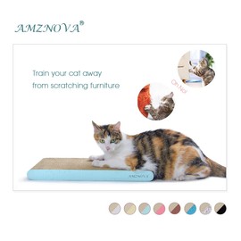 AMZNOVA Cat Scratcher, Durable Cardboard, Cat Scratching Pad with Catnip, Narrow, Textured Black(Upgraded)