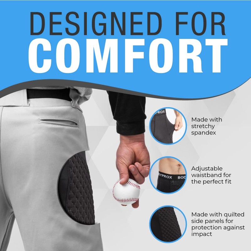 Bodyprox - Pantalones cortos deslizantes de béisbol para hombre, con