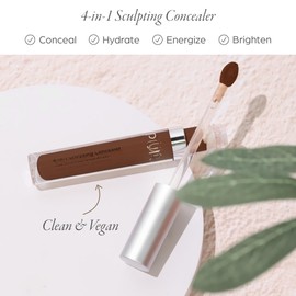 PUR Beauty 4-in-1 Sculpting Concealer for Women - Conceals, Brightens, Plumps & Corrects - Hydrating & Moisturizing Makeup Concealer with Medium to Full Coverage for Dark Circles - Chestnut, DPG2
