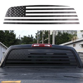 Truck Rear Window American Flag Decal Compatible with Toyota Tundra 2007-2025 Polyvinyl Chloride Tail Window Sticker Trim Decal Car-Styling Truck Back Window Graphics (American Flag, 2014-2021)