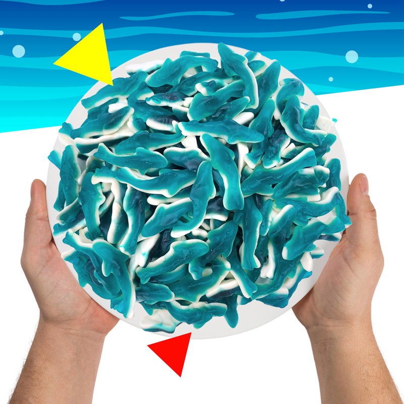 Blue Sharks Gummy Candy | 1 Pound Bulk Bag |