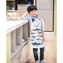 Shiny Flower Children's Apron, H-Shaped, Cute, Front Rack, Easy to Put on and Take Off, Easy to Move, Wrinkle Resistant, For Meals, Kitchen, Kindergarten, Elementary School Students, Paintings,