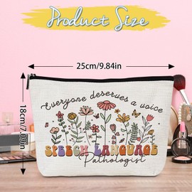 Luvsweets Speech Therapy Gifts for Women - Speech Therapist Makeup Bag SLP Gift, Everyone Deserve A Voice Cosmetic Bag with Zipper, Speech Language Pathologist Gifts for Birthday Christmas
