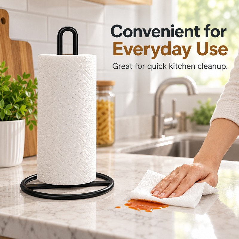 Freestanding Paper Towel Holder for Kitchen – Easy-Access Countertop Roll