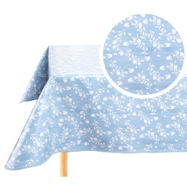 Home Direct Rectangular Oilcloth PVC Wipe Clean Tablecloth Table Cover 140cm x 200cm 55x78 Blue Grey