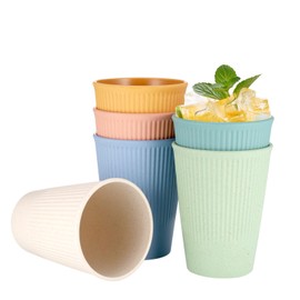 Hejo Set of 6 Cups, Drinking Cups, Plastic Cups, Reusable, Children's Cups, Coffee Cups Made of PP, Camping Cups for Children Adults (6 Colours)