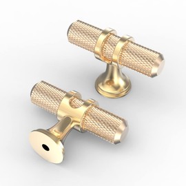 Asidrama 10 Pack Brushed Brass Kitchen Cabinet Knobs Cabinet Hardware Zinc Knobs for Dresser Drawers 4451