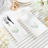Janlaugh 100 Pack Christmas Golden Eucalyptus Linen Disposable Napkins with