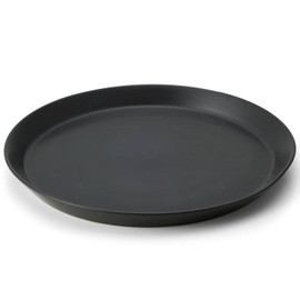 TAMAKI Kasane T-959992 Round Plate, Large, Black, Diameter 9.1 x Height 0.8 inches (23 x 2 cm), Stacking, Storage, Stylish Plate