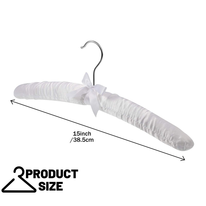 Jetec 24 Pieces Satin Padded Hangers with 360° Swiveling Hook