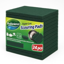 24 Pack Scouring Pads | Scrubber for Sink, Dishes, Kitchen | Heavy-Duty Cleaning for Commercial Kitchens | Provenience®